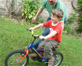 Lio rides his bike again for the first time since the crash.