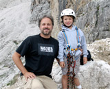 Lio and Martin Climbing in the Dolomites.